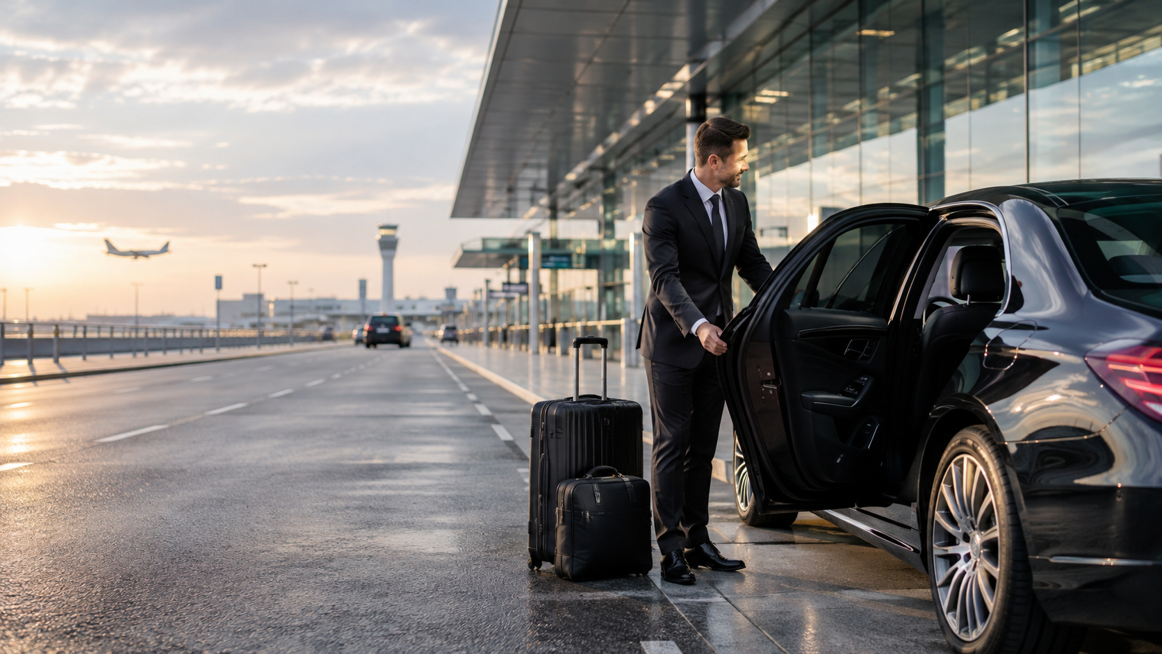 Chauffeur welcoming a passenger at the airport
